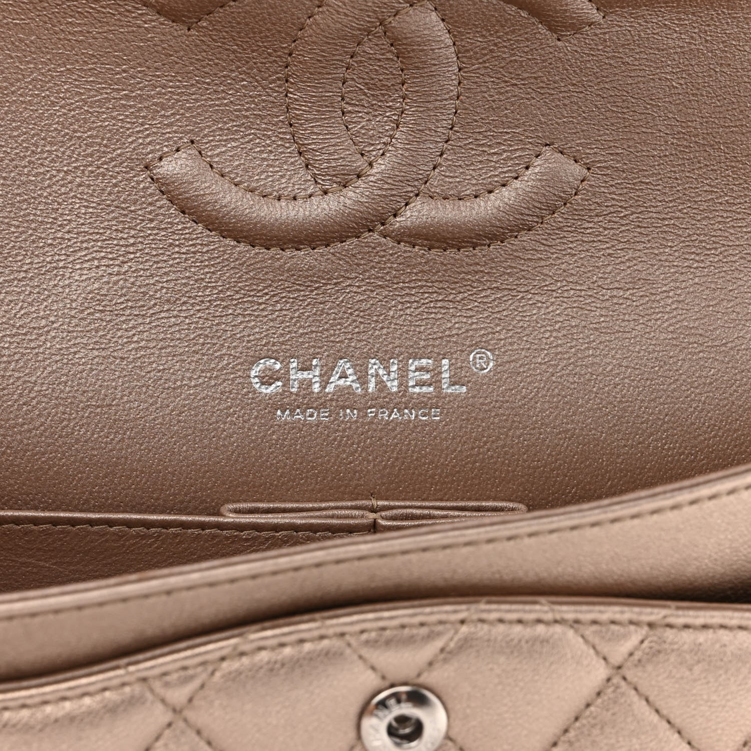 Chanel Metallic Lambskin Quilted Medium Double Flap Gold 5 of 11