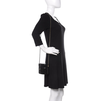 Chanel Patent Quilted Round Small Vanity With Chain Black 2 of 11
