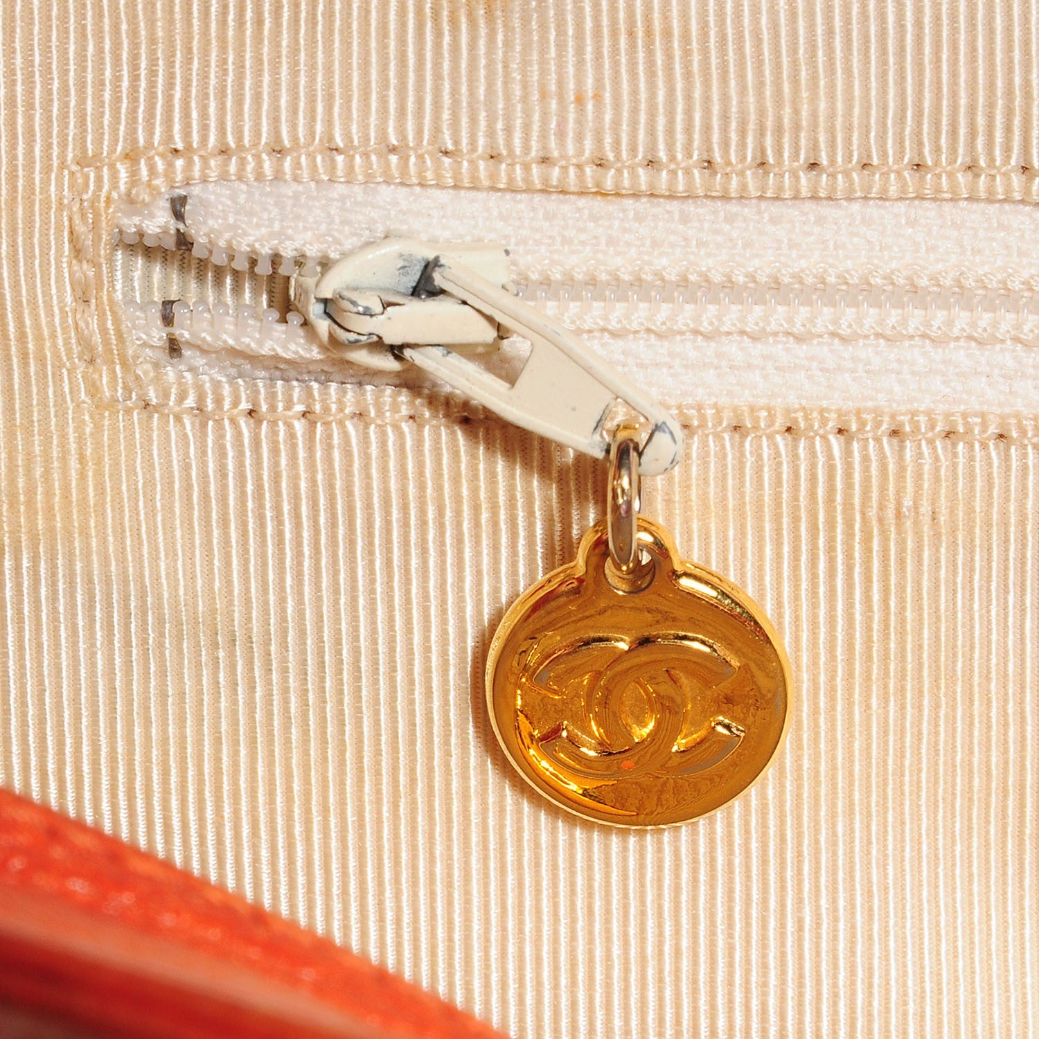 Chanel Caviar CC Shoulder Bag Orange 8 of 9