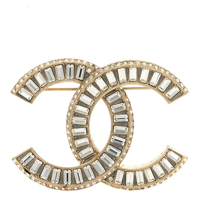 Chanel Baguette Crystal CC Brooch Gold 1 of 5