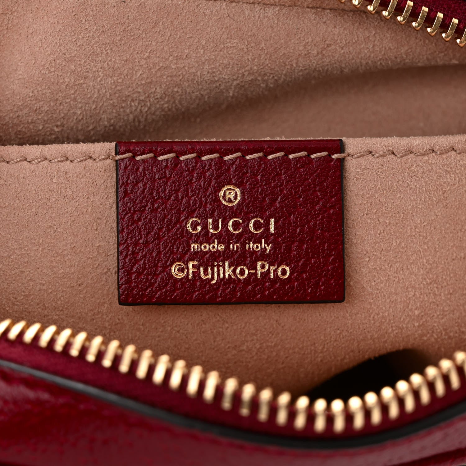Gucci X DORAEMON Mini Vintage GG Supreme Monogram Camera Bag Beige Cherry Red 6 of 10