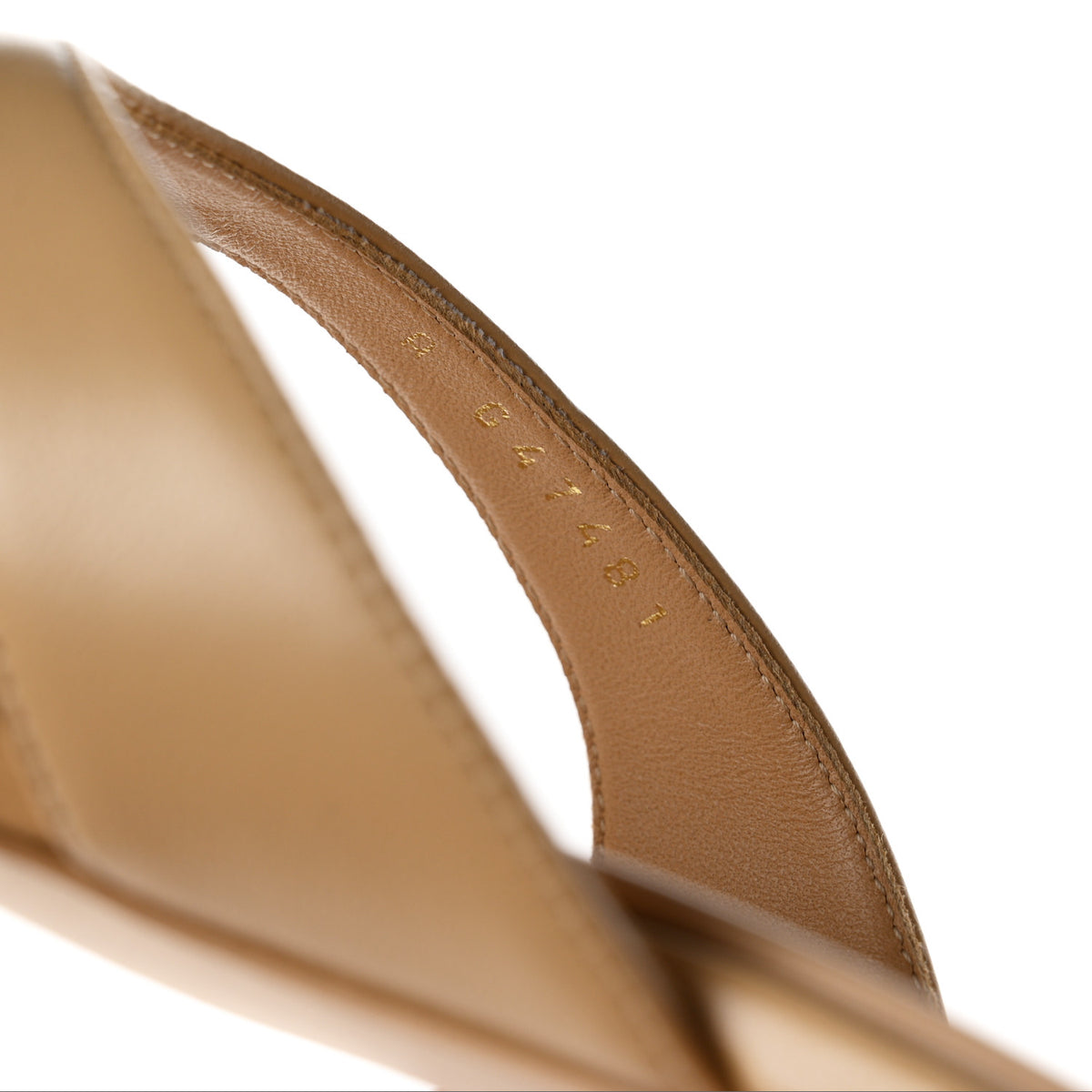 Lambskin CC Thong Sandals 40.5 Beige