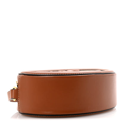 Celine Canvas Calfskin Cuir Triomphe Oval Crossbody Purse Natural Tan 7 of 23