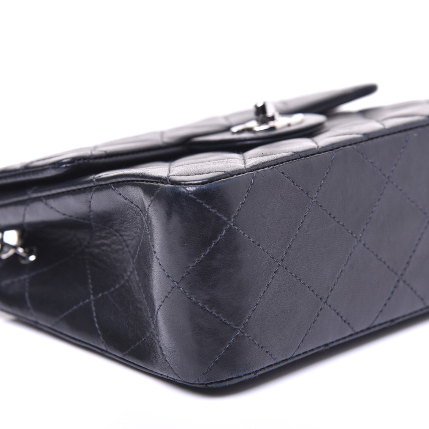 Lambskin Quilted Mini Square Flap Black