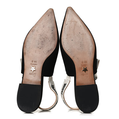 Christian Dior Technical Canvas Ribbon J'Adior Slingback Ballet Flats 36 Black 7 of 11