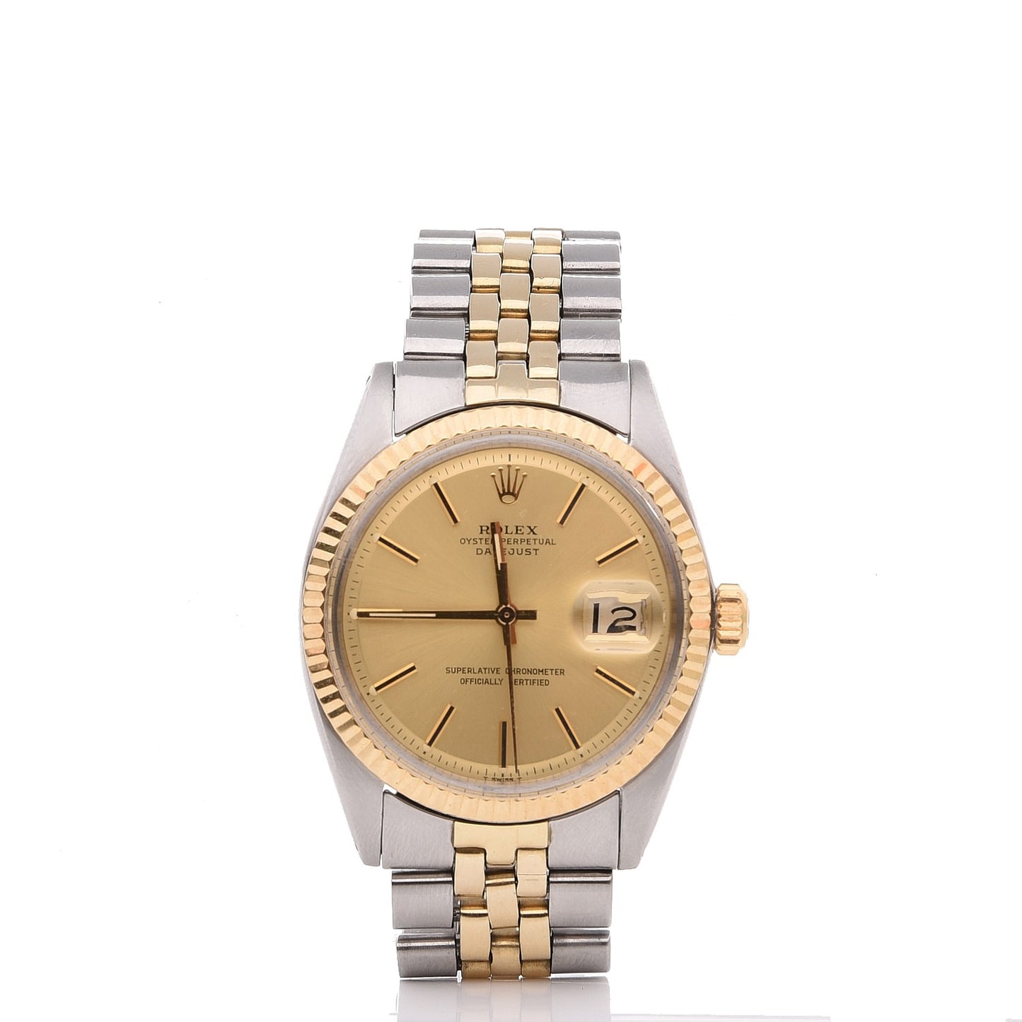 Stainless Steel 18K Yellow Gold 36mm Oyster Perpetual Datejust Watch Champagne 1601