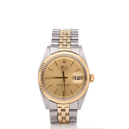 Rolex Stainless Steel 18K Yellow Gold 36mm Oyster Perpetual Datejust Watch Champagne 1601 1 of 5
