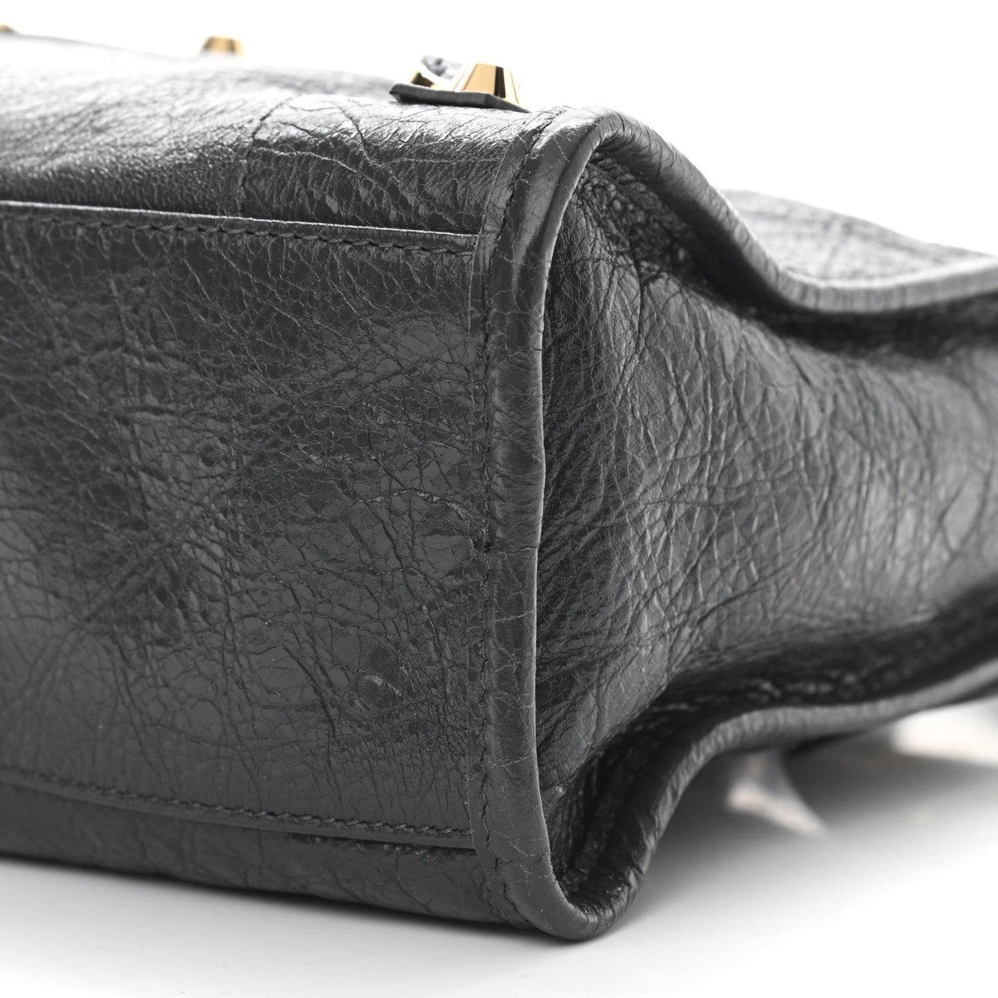 Agneau Classic Gold Hardware S City Gris Fossile