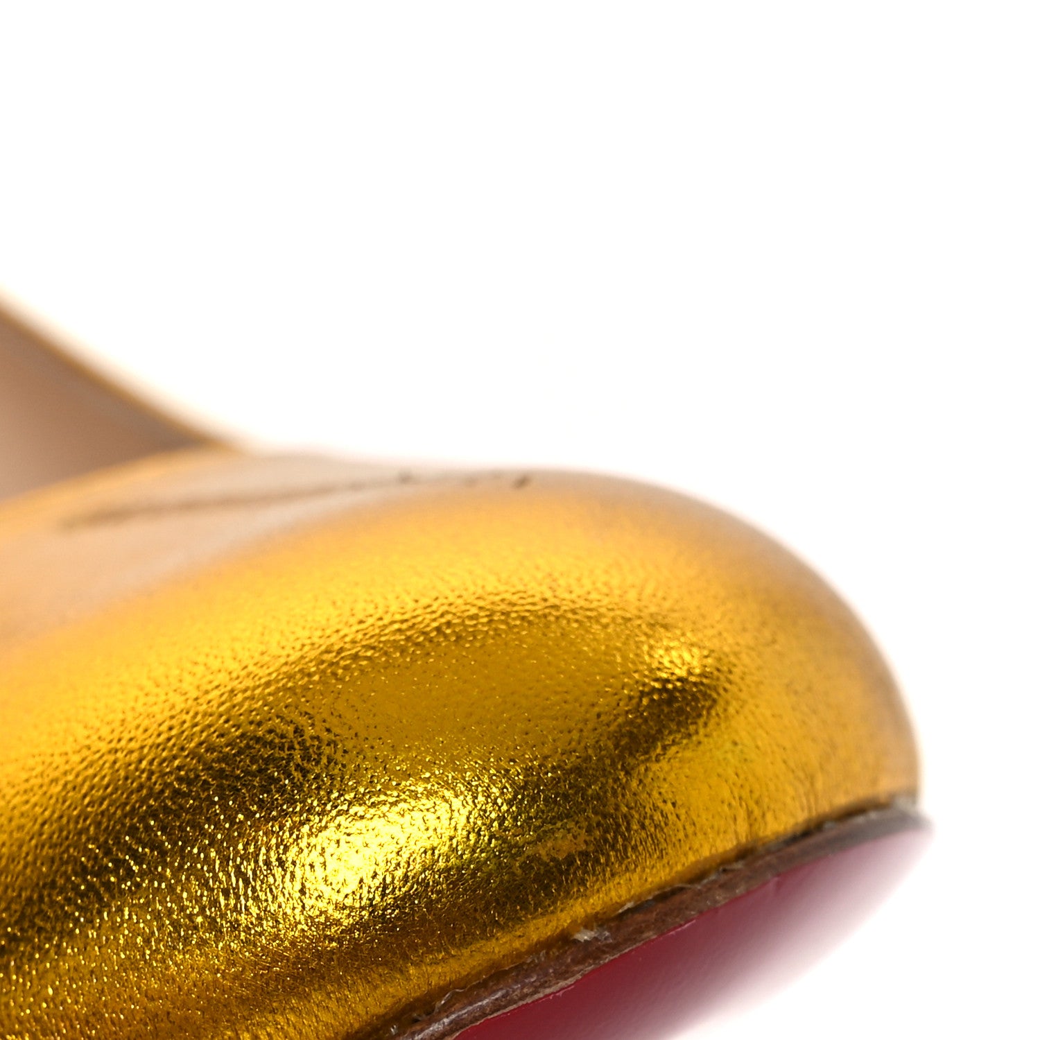 Christian Louboutin Metallic Crinkled Calfskin 100 Pumps 38.5 Gold 15 of 15