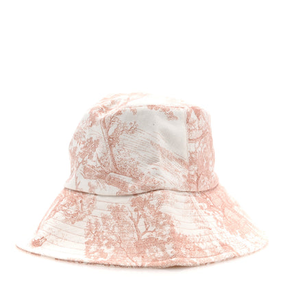 Christian Dior Cotton Dioriviera Toile De Jouy Bob Brim Bucket Hat 57 Rose 3 of 8