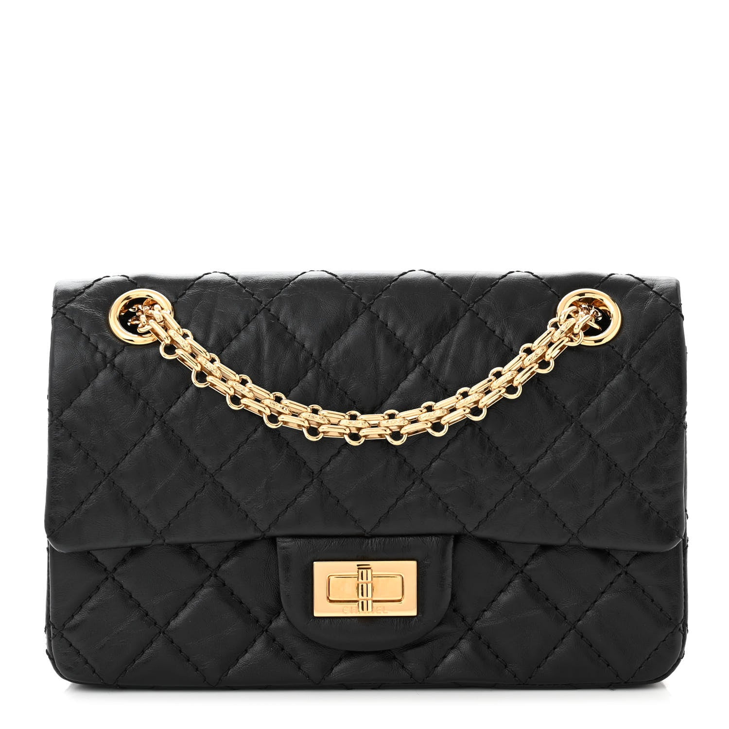 Chanel Aged Calfskin Quilted 2.55 Reissue Mini Flap Black 1 of 10