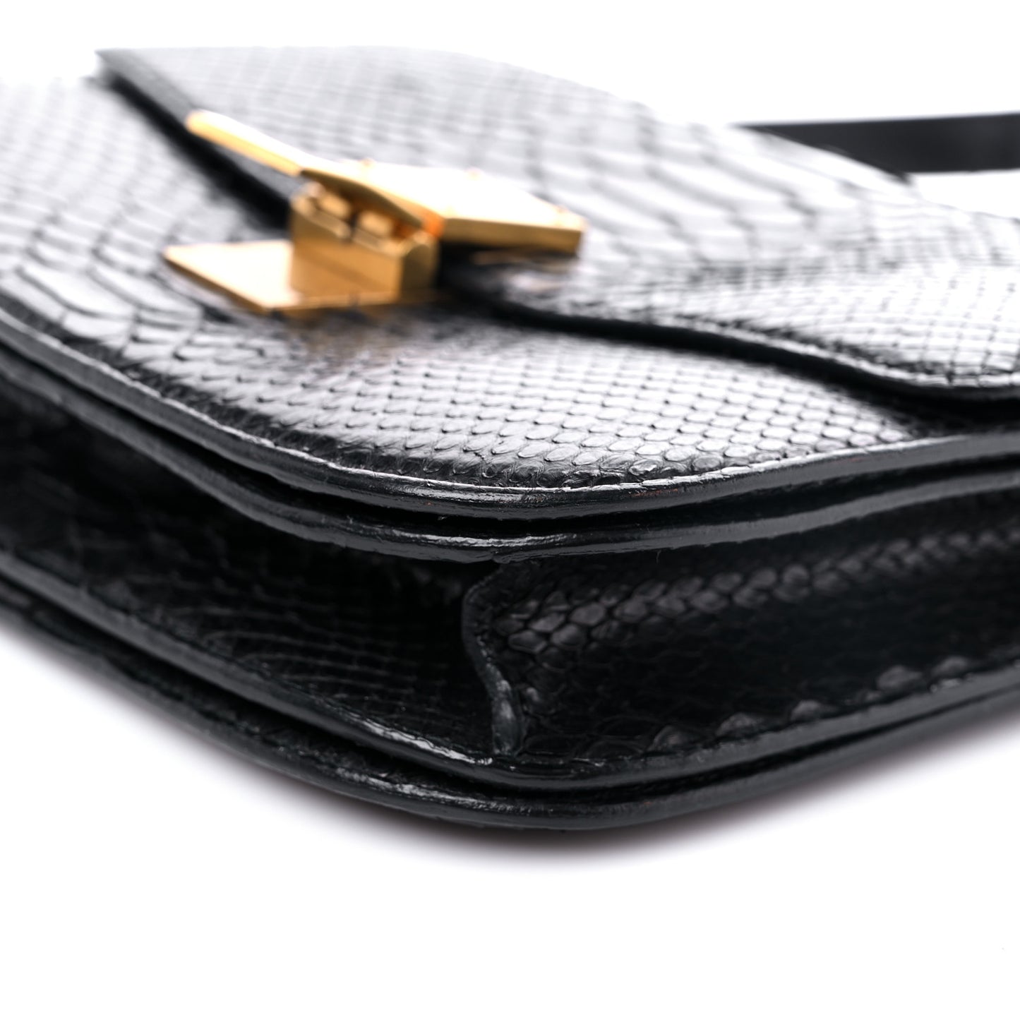 Python Medium Classic Box Flap Bag Black