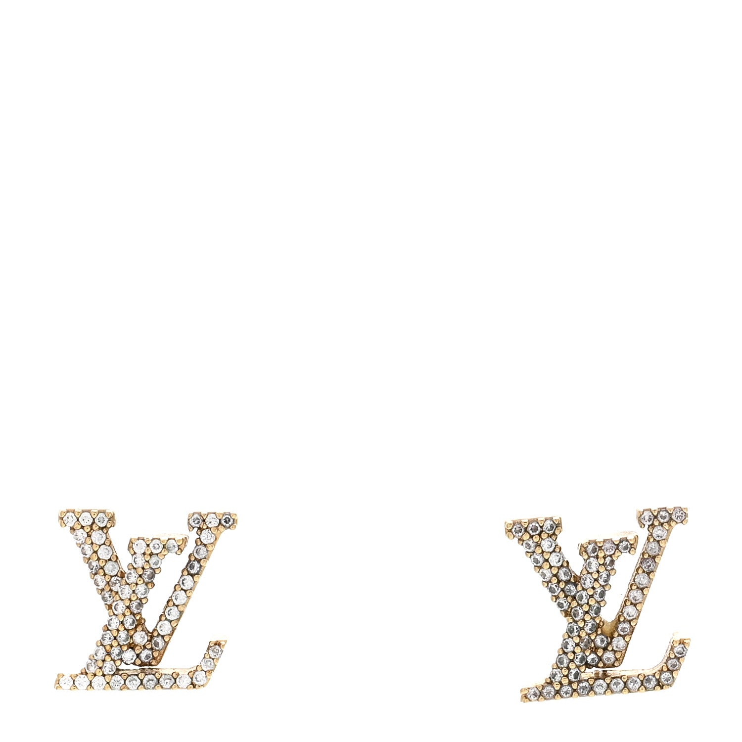Louis Vuitton Metal Crystal LV Iconic Earrings Gold 1 of 5