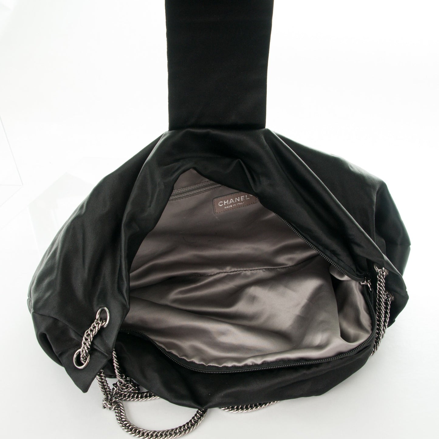 Satin Large Bow Bag Black