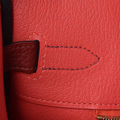 Hermes Togo Horseshoe Bi-Color Birkin 35 Rouge H Bougainvillea 11 of 33