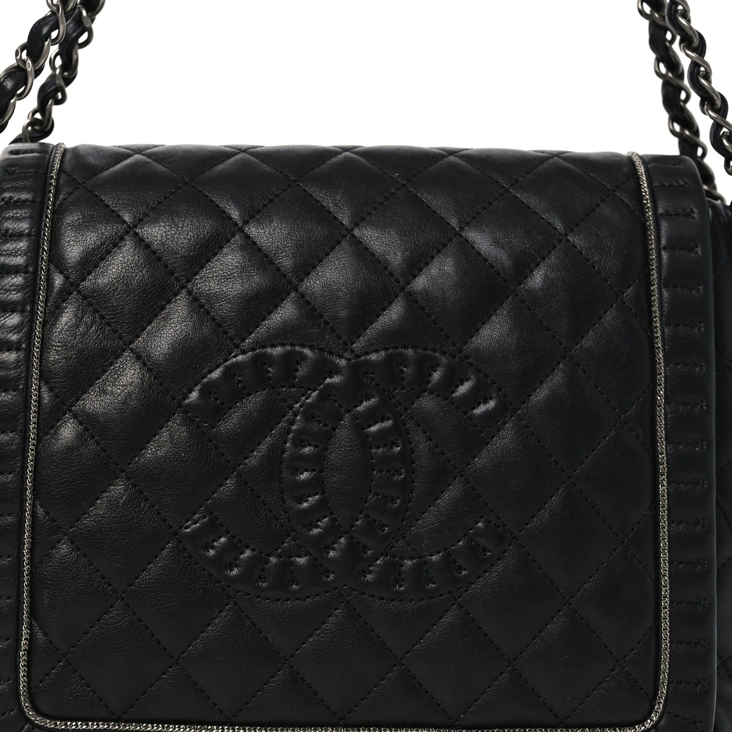 Calfskin Quilted Istanbul Accordion Flap Black