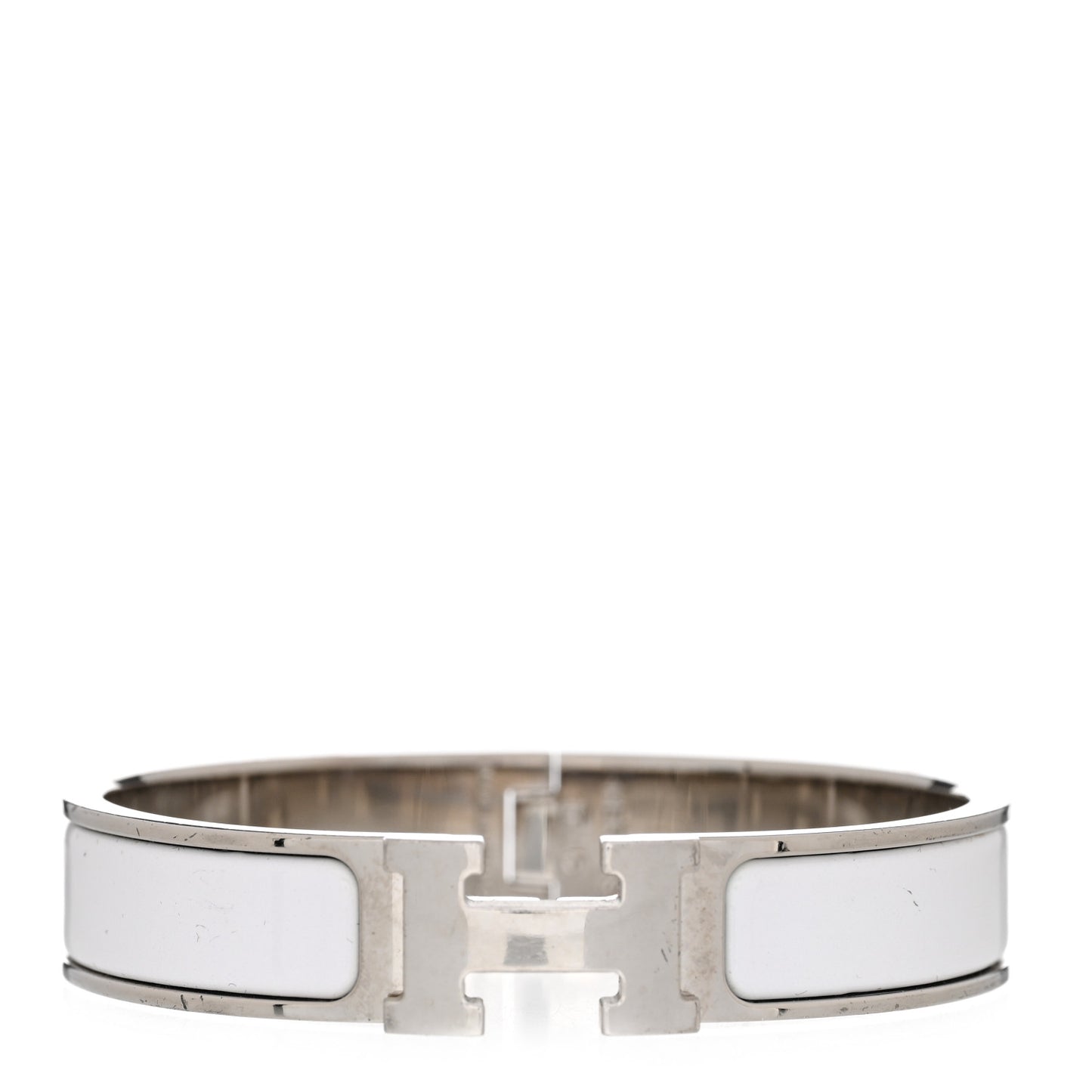 Enamel Narrow Clic Clac H Bracelet PM White