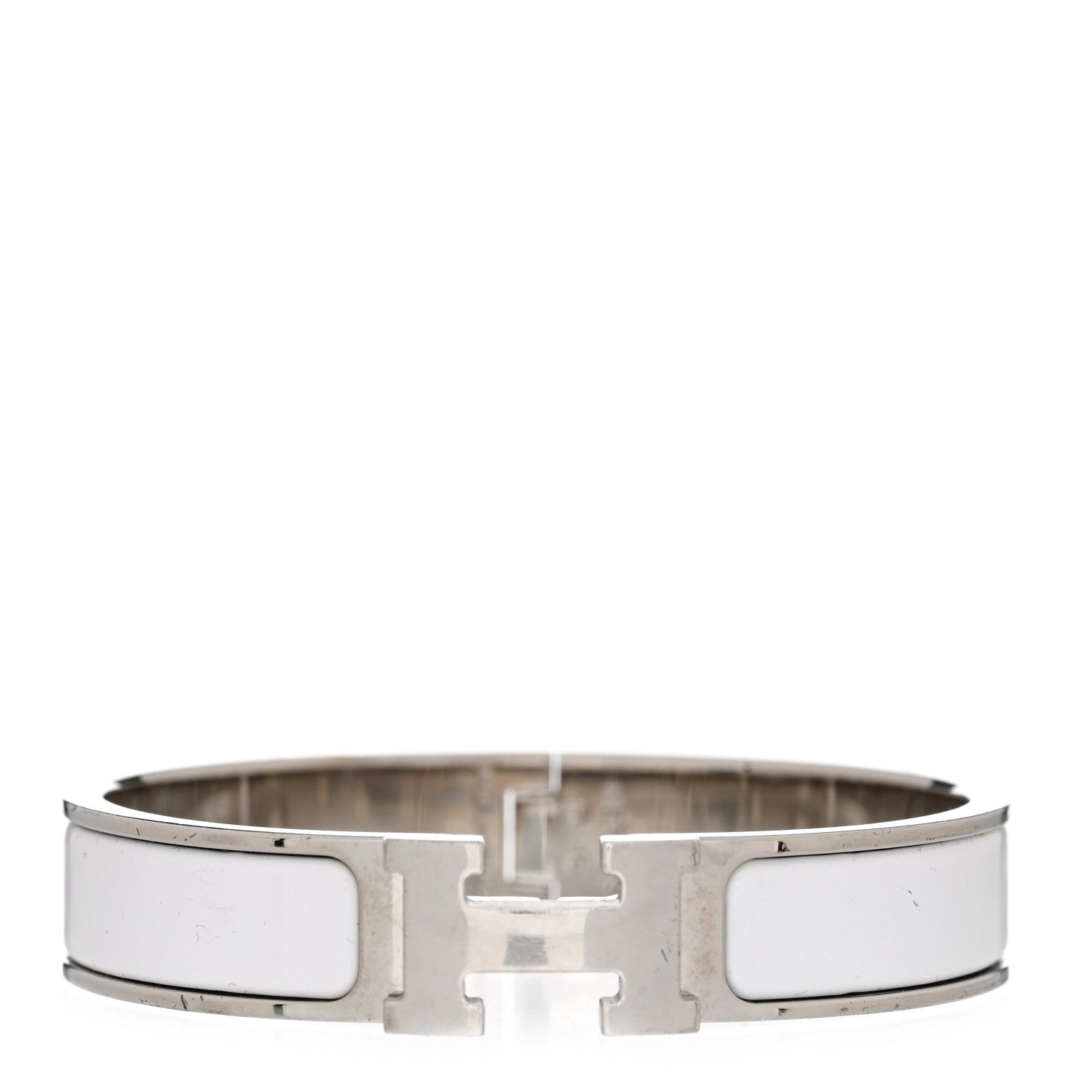 Hermes Enamel Narrow Clic Clac H Bracelet PM White 1 of 5