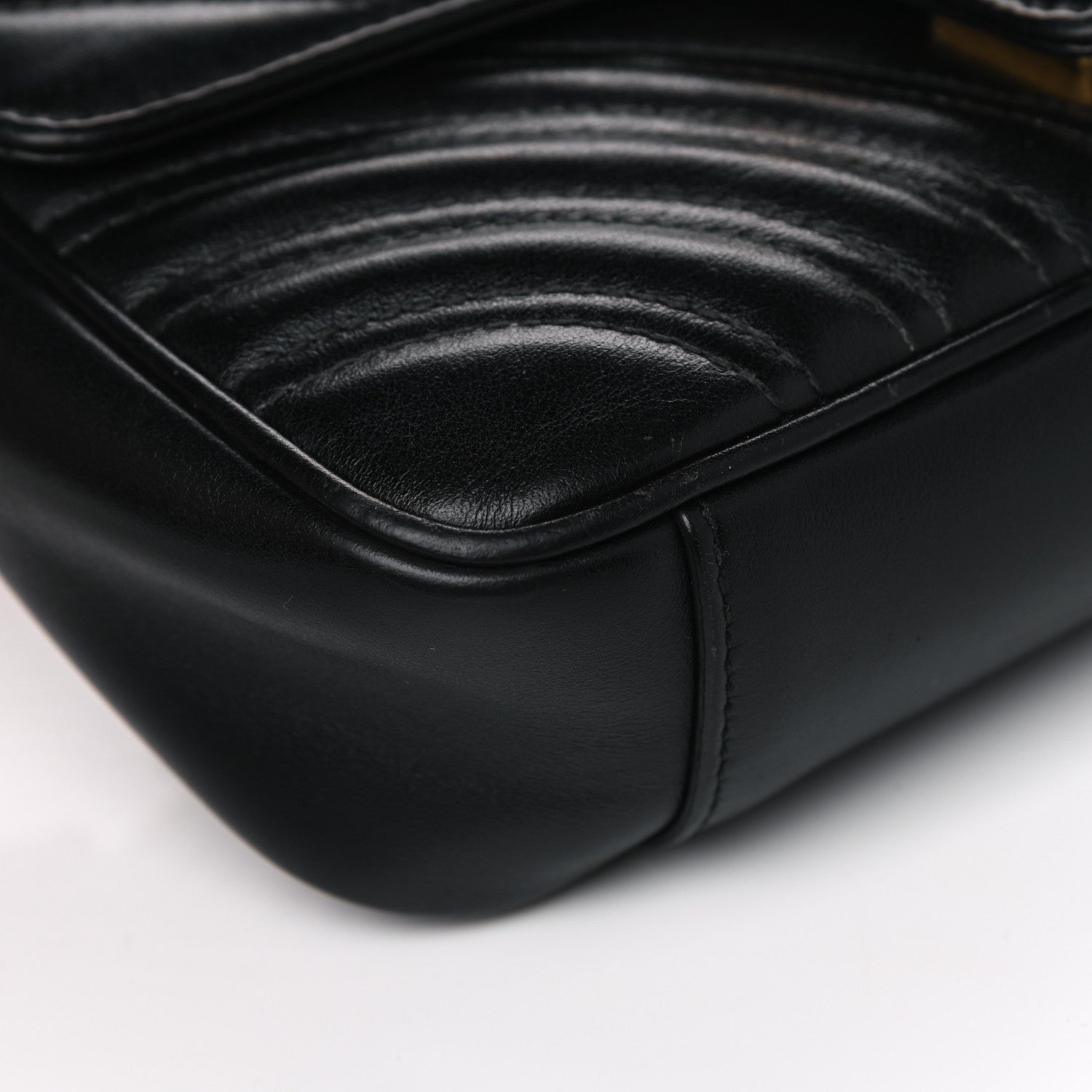Gucci Calfskin Matelasse Mini GG Marmont Shoulder Bag Black 10 of 17