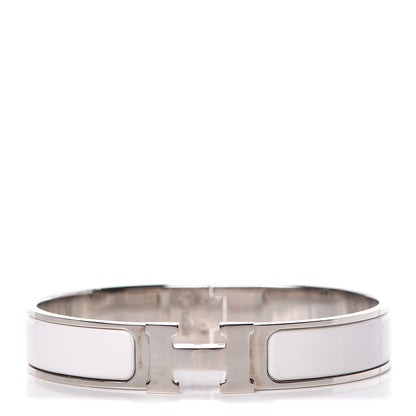 Hermes Enamel Narrow Clic Clac H Bracelet GM White 1 of 4
