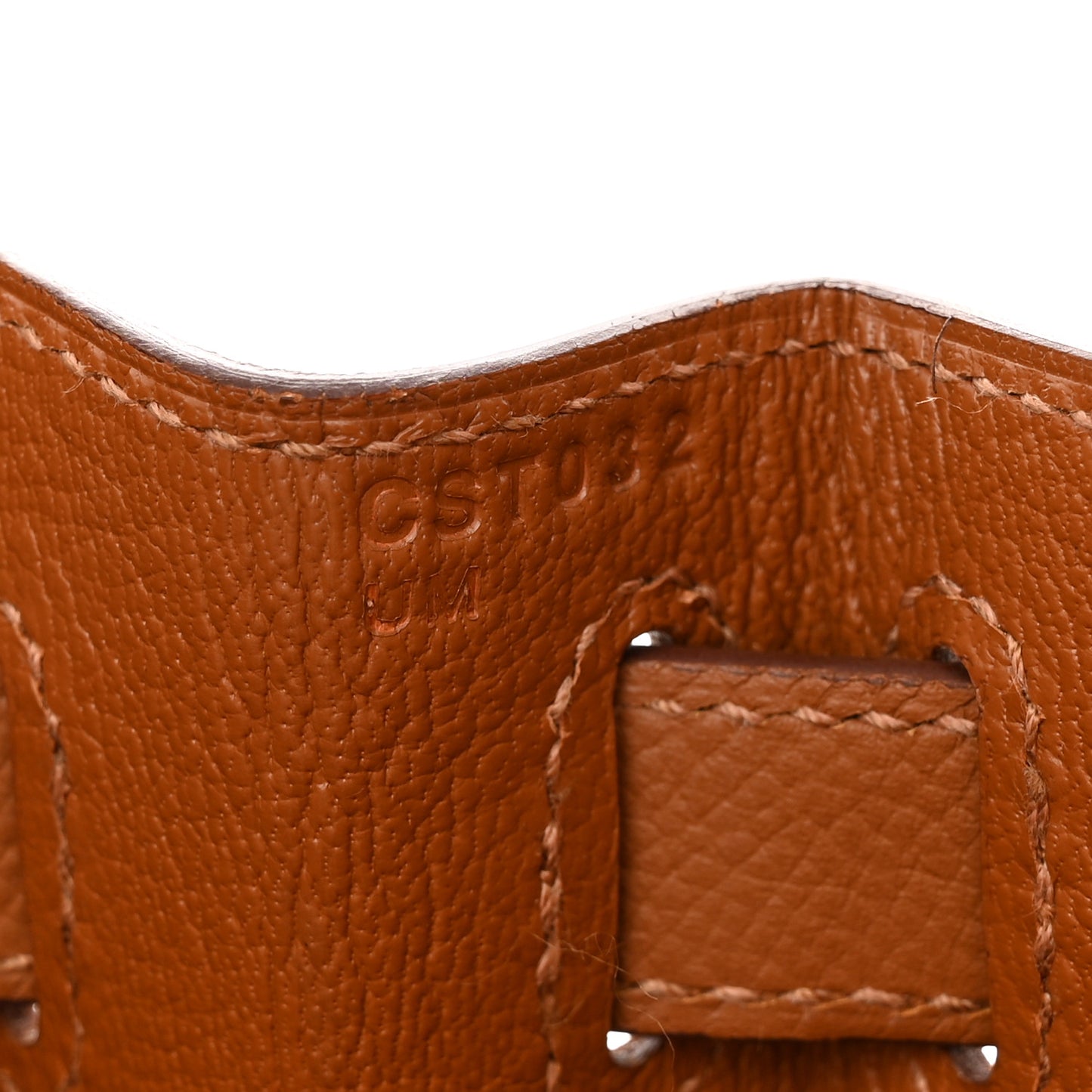 Epsom Chevre Mysore Sombrero Kellygraphie Lettre H Kelly Sellier 28 Capucine Gold Bordeaux