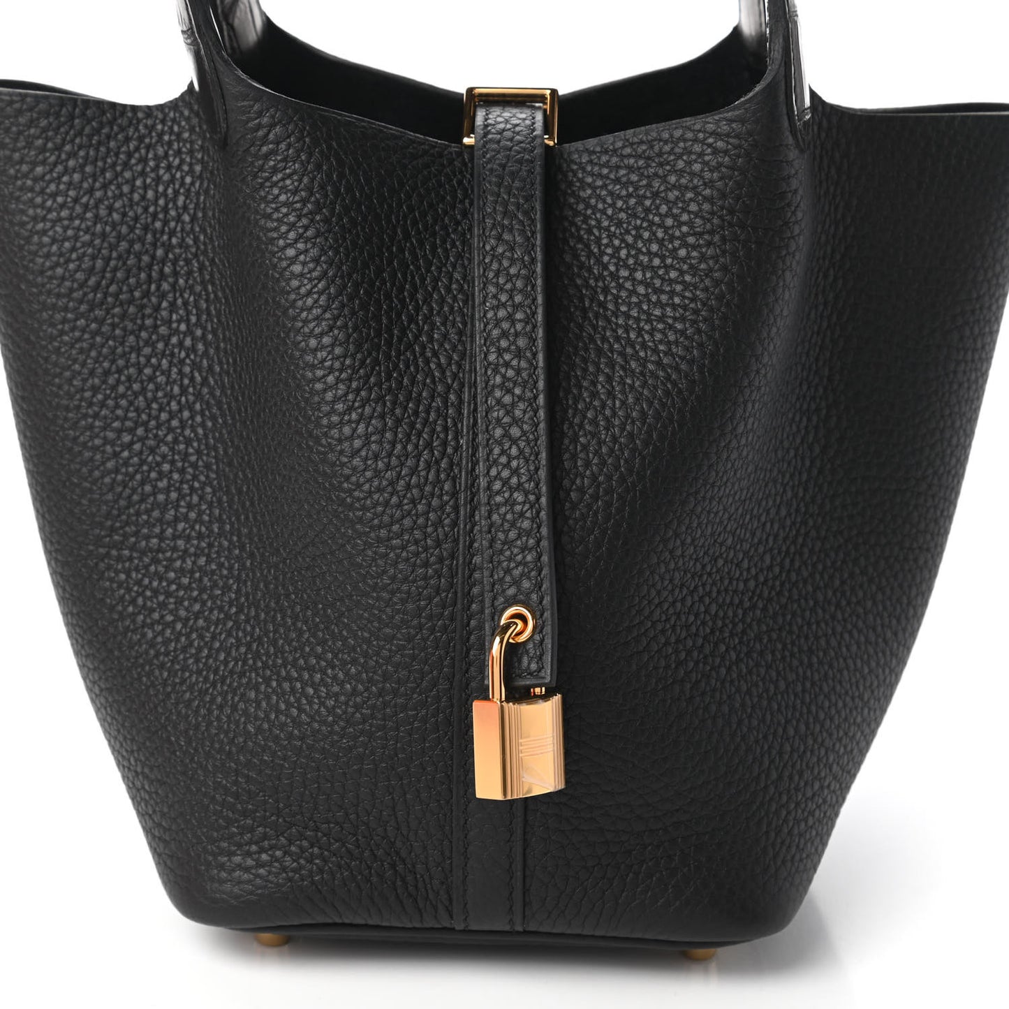 Taurillon Clemence Matte Alligator Picotin Lock Touch 18 PM Black