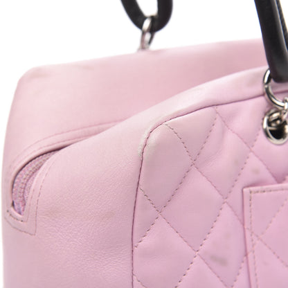 Chanel Calfskin Quilted Large Cambon Bowler Pink Black 11 of 14