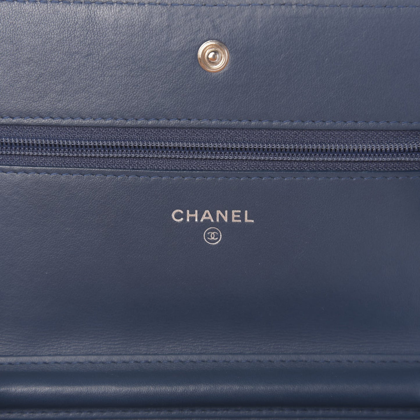 Lambskin Quilted Boy Wallet On Chain WOC Blue