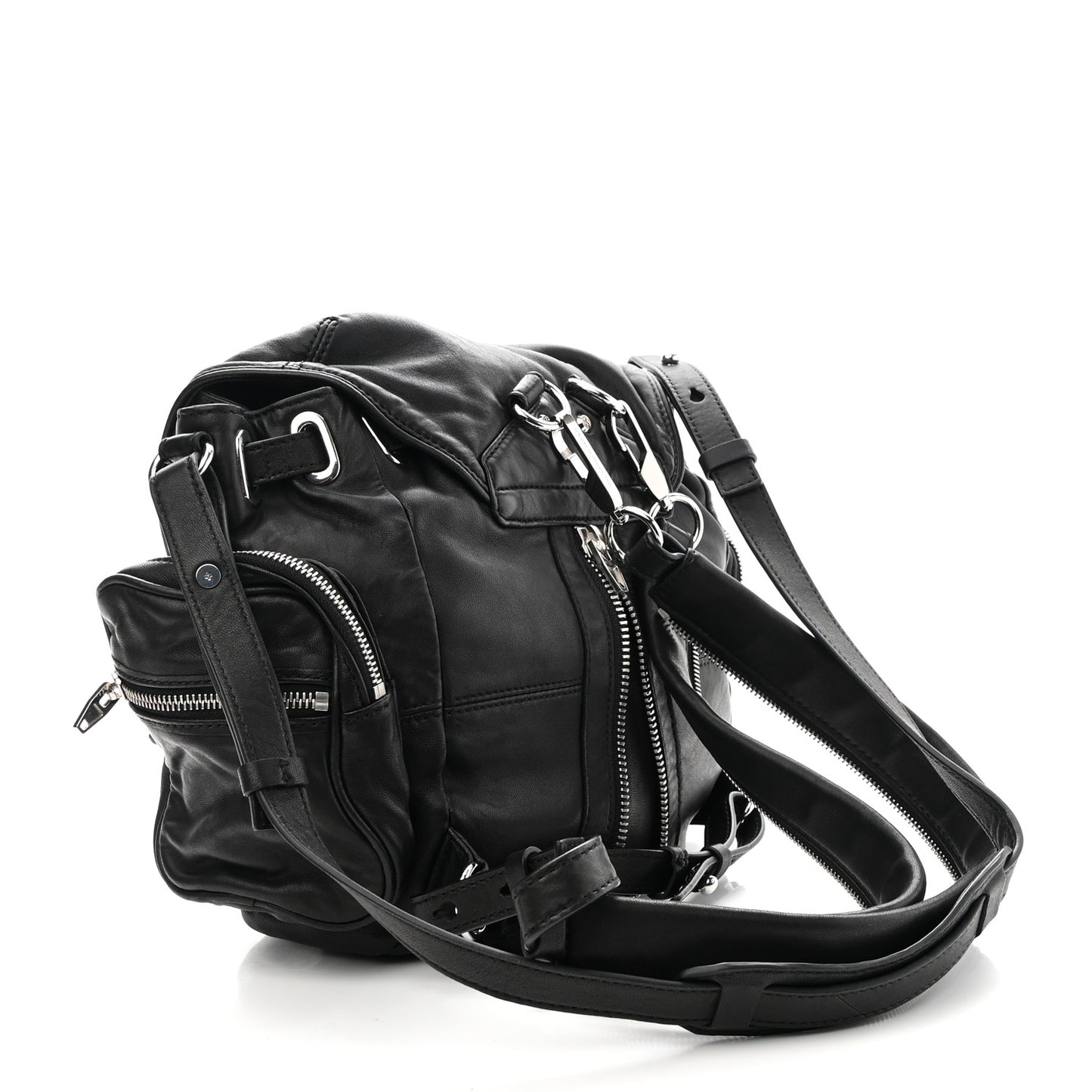 Lambskin Marti Backpack Bag Washed Black Rhodium Hardware
