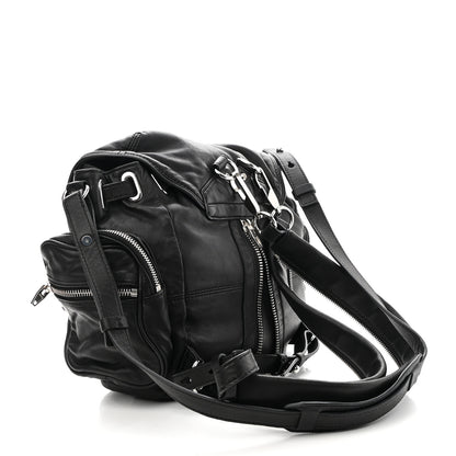 Alexander Wang Lambskin Marti Backpack Bag Washed Black Rhodium Hardware 3 of 9
