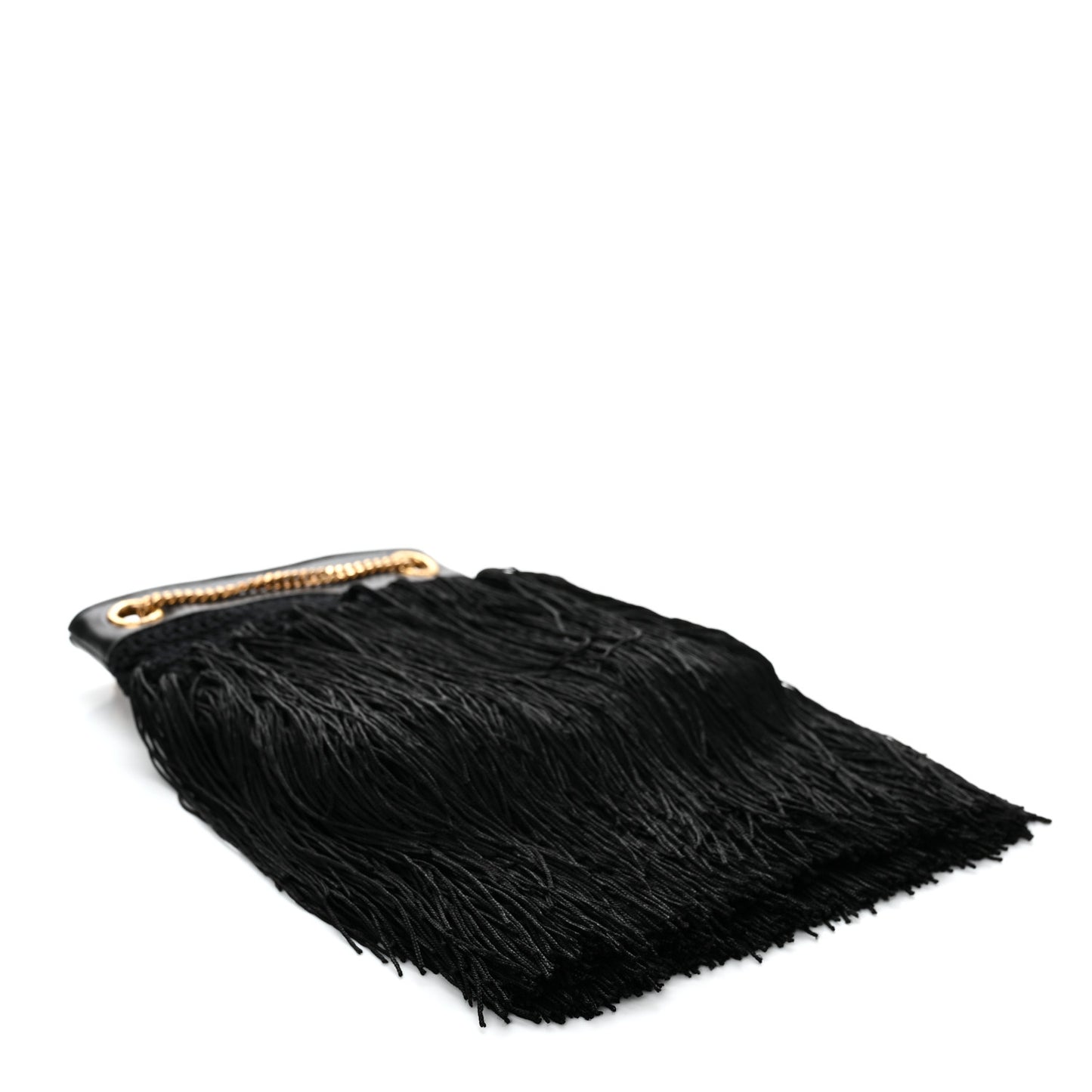 Crochet Fringe Grace Small Hobo Bag Black