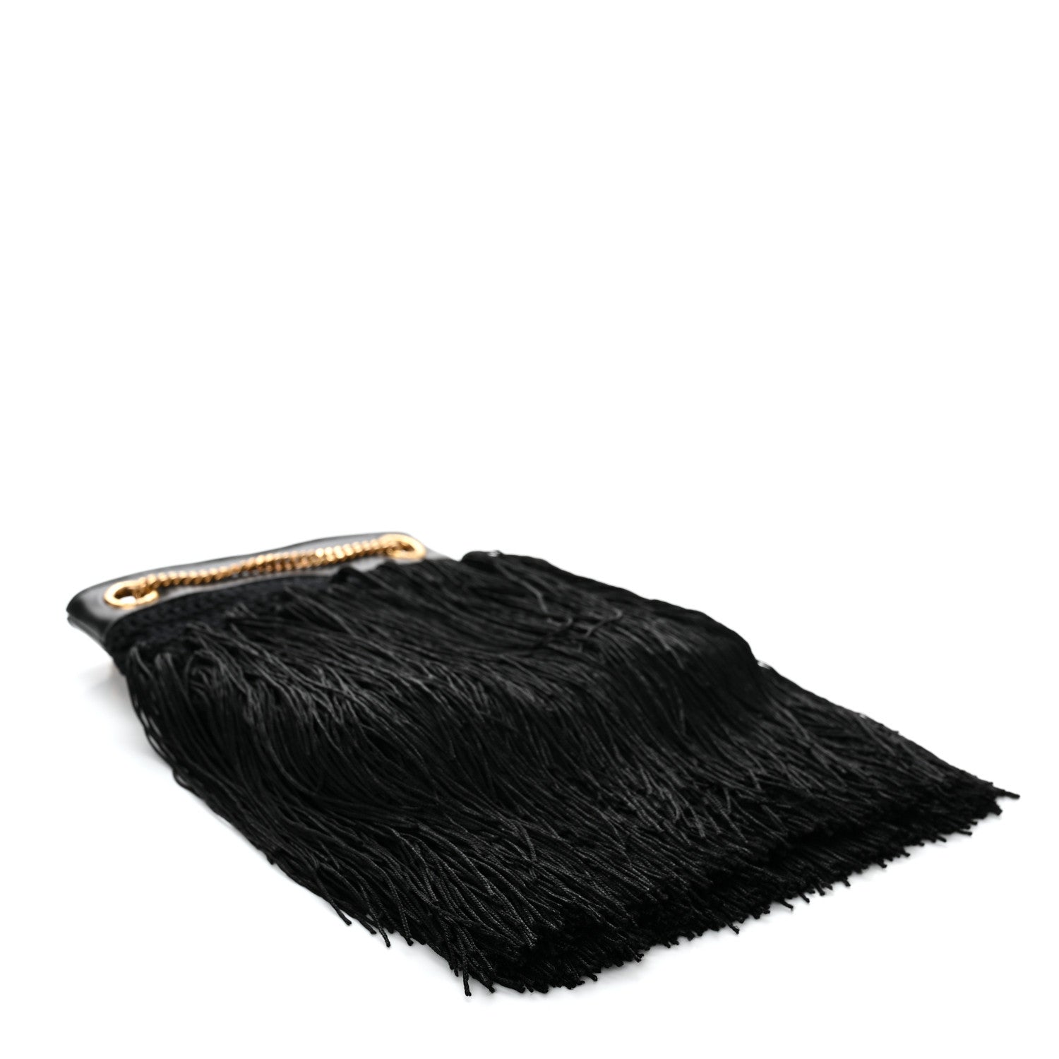Saint Laurent Crochet Fringe Grace Small Hobo Bag Black 4 of 10