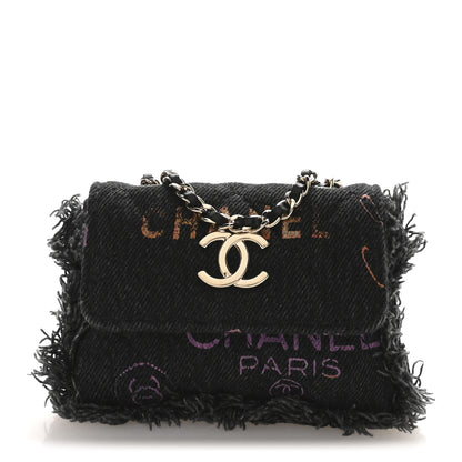 Chanel Denim Quilted Denim Mood Belt Bag Black Multicolor 1 of 11