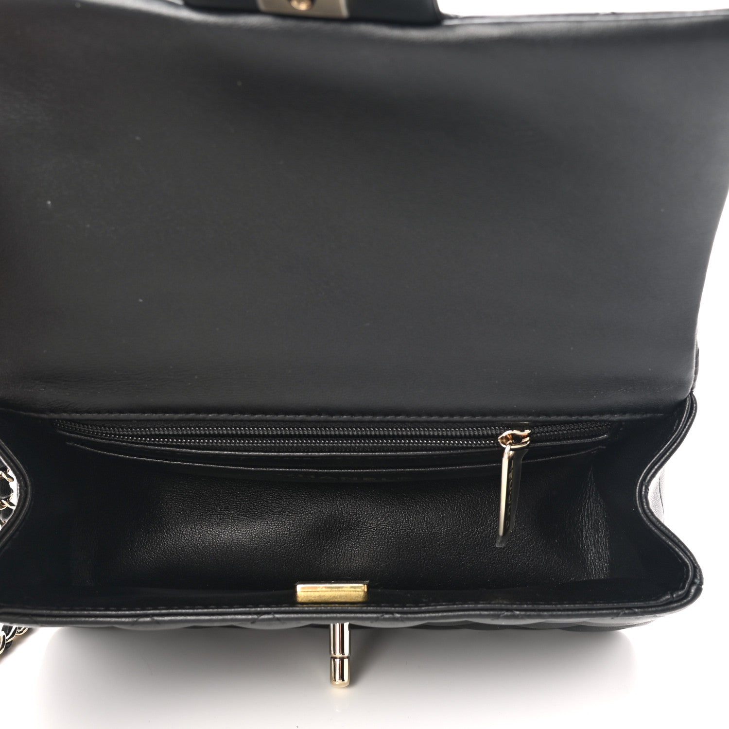 Chanel Lambskin Quilted Mini Top Handle Rectangular Flap Black 5 of 11