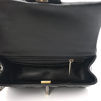 Chanel Lambskin Quilted Mini Top Handle Rectangular Flap Black 5 of 11