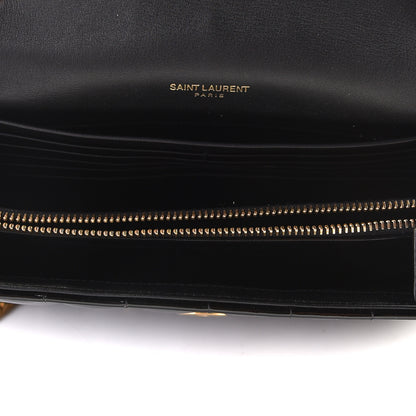 Saint Laurent Patent Calfskin Matelasse Monogram Vicky Chain Bag Black 6 of 7