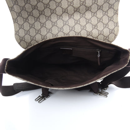 Gucci GG Plus Monogram Large Double Buckle Flap Messenger Bag Beige Dark Brown 5 of 9