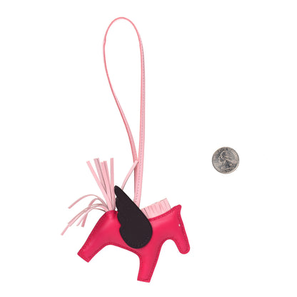 Hermes Milo Lambskin Grigri Rodeo Pegase Horse Bag Charm PM Framboise Rose Sakura Rouge Sellier 2 of 4