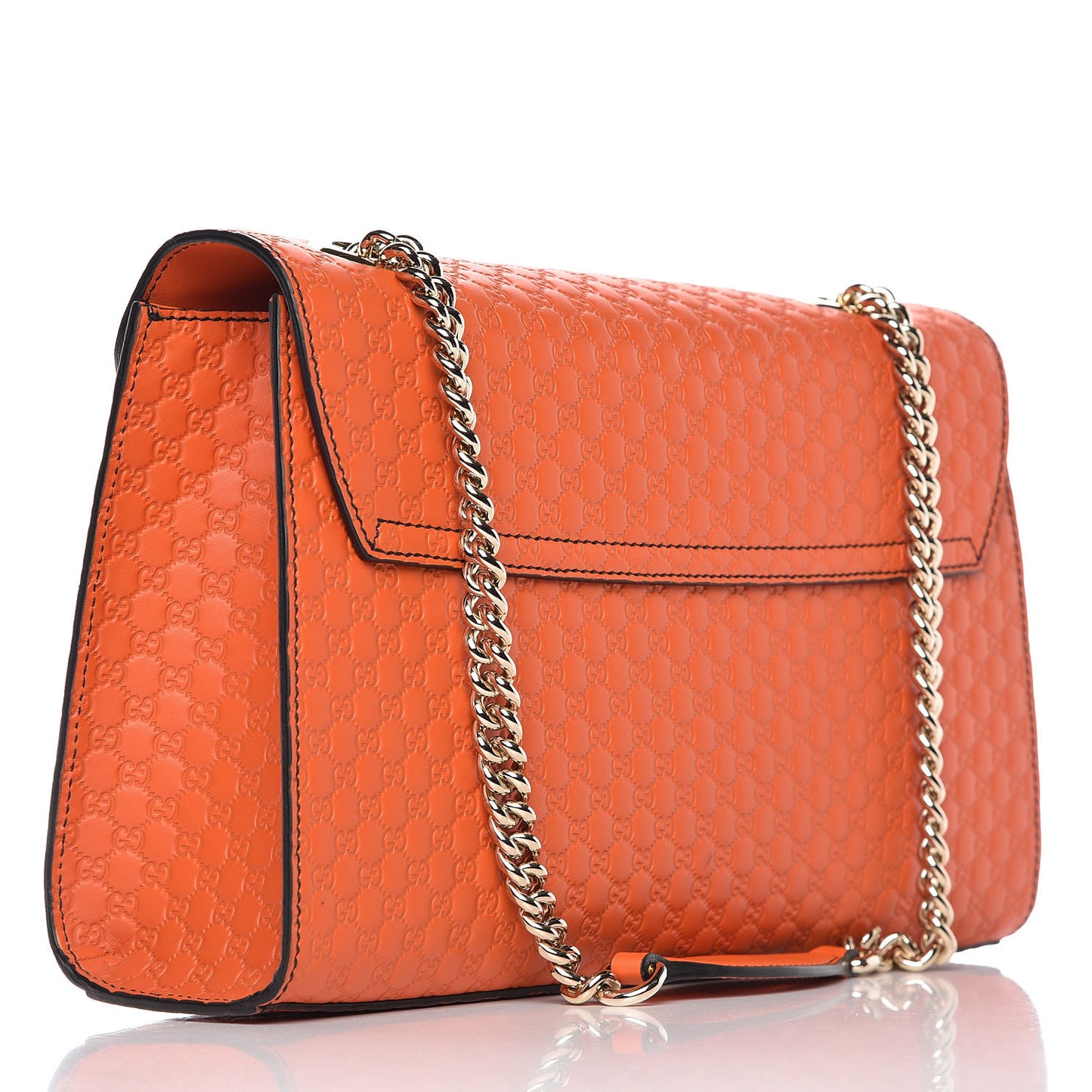 Microguccissima Medium Emily Chain Shoulder Bag Sun Orange