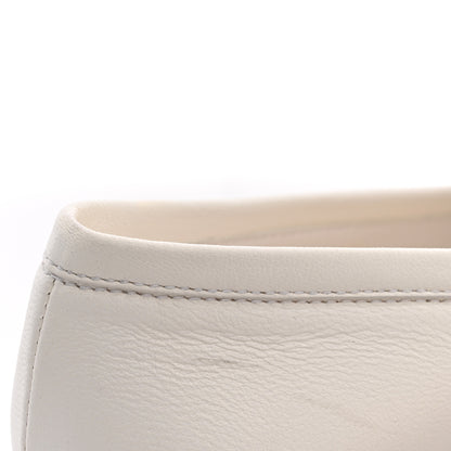 Chanel Lambskin CC Mocassin Loafers 38.5 White 10 of 10