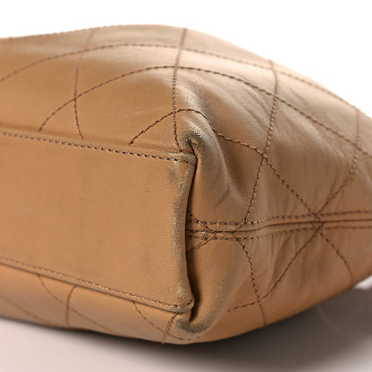 Chanel Lambskin Stitched Large Wood Handle Bag Beige 8 of 9
