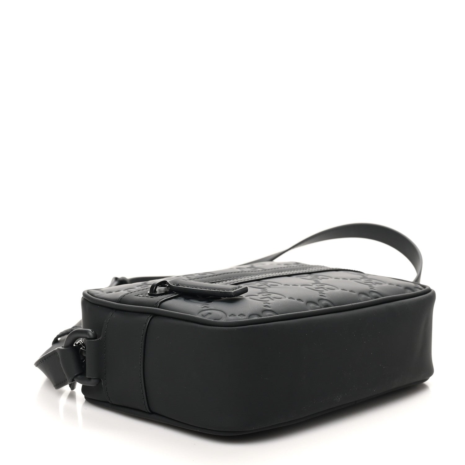 Gucci Rubber Effect Calfskin GG Mini Crossbody Bag Black 4 of 10
