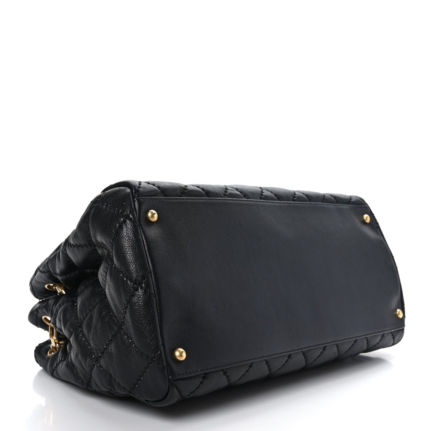 Chanel Calfskin Stitched Large Retro Chain Tote Black 4 of 12