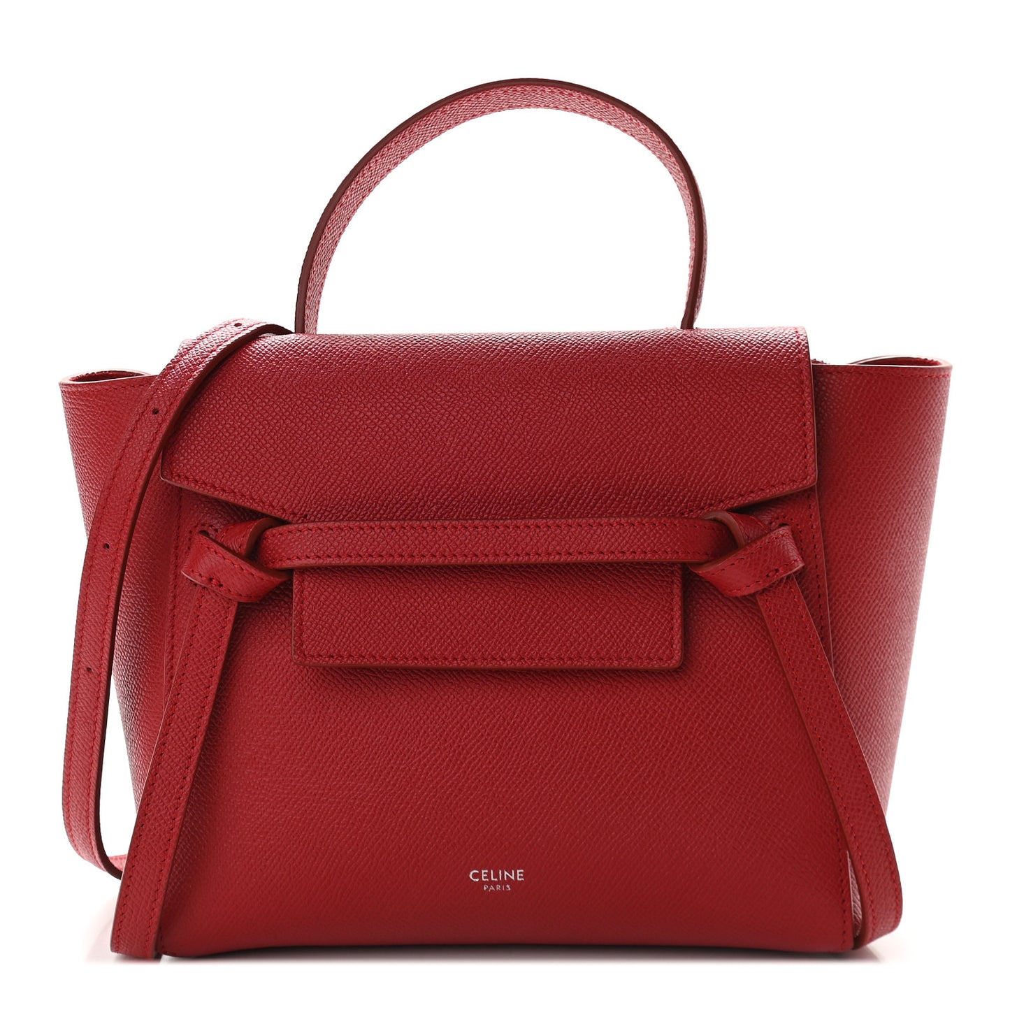 Grained Calfskin Nano Belt Bag Coquelicot