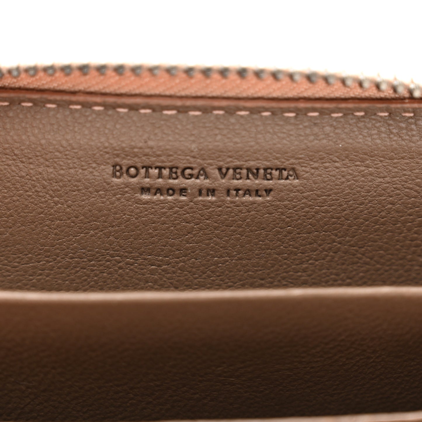 Metallic Nappa Intrecciato Zip Around Coin Purse Rose Gold