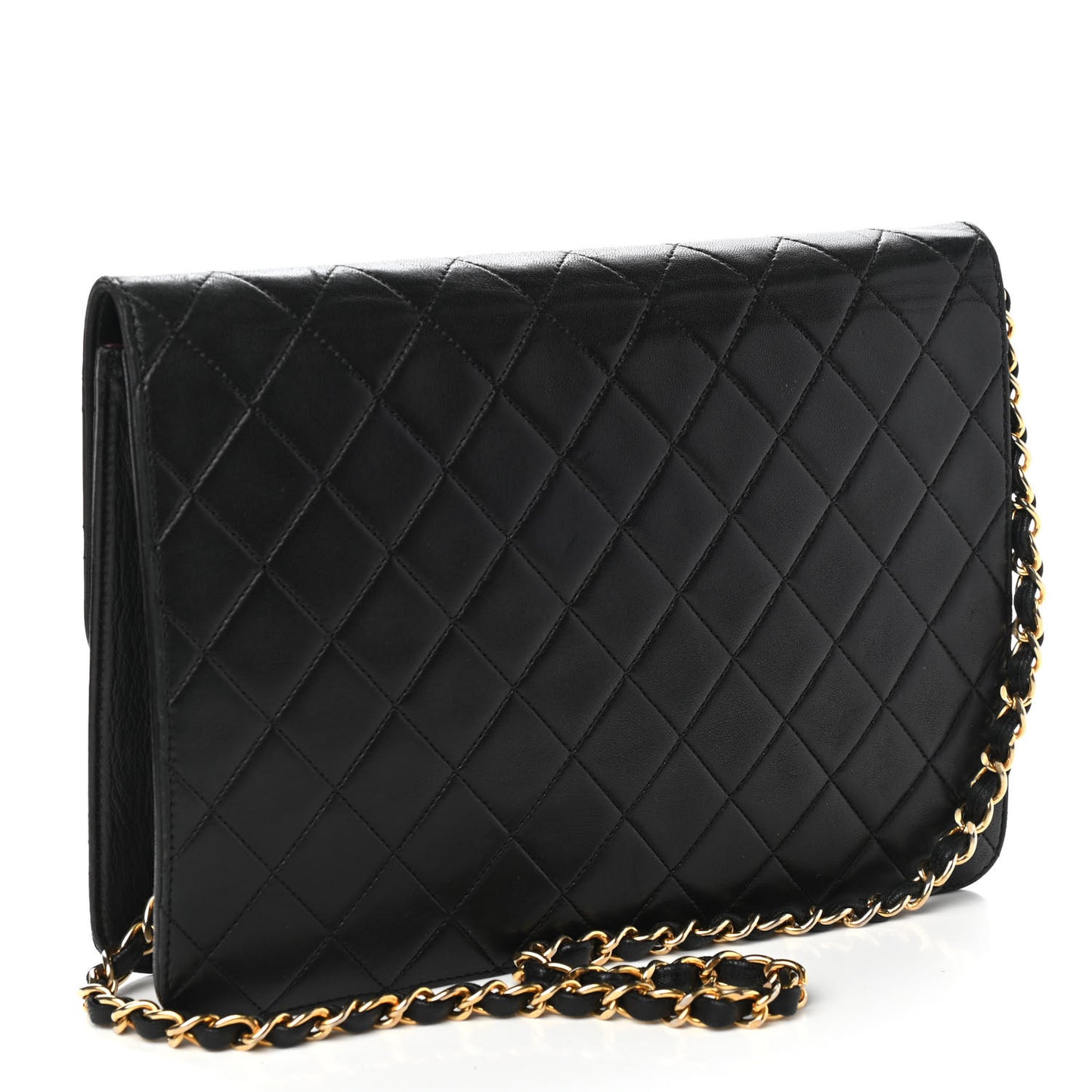 Lambskin Quilted Medium Single Flap Black