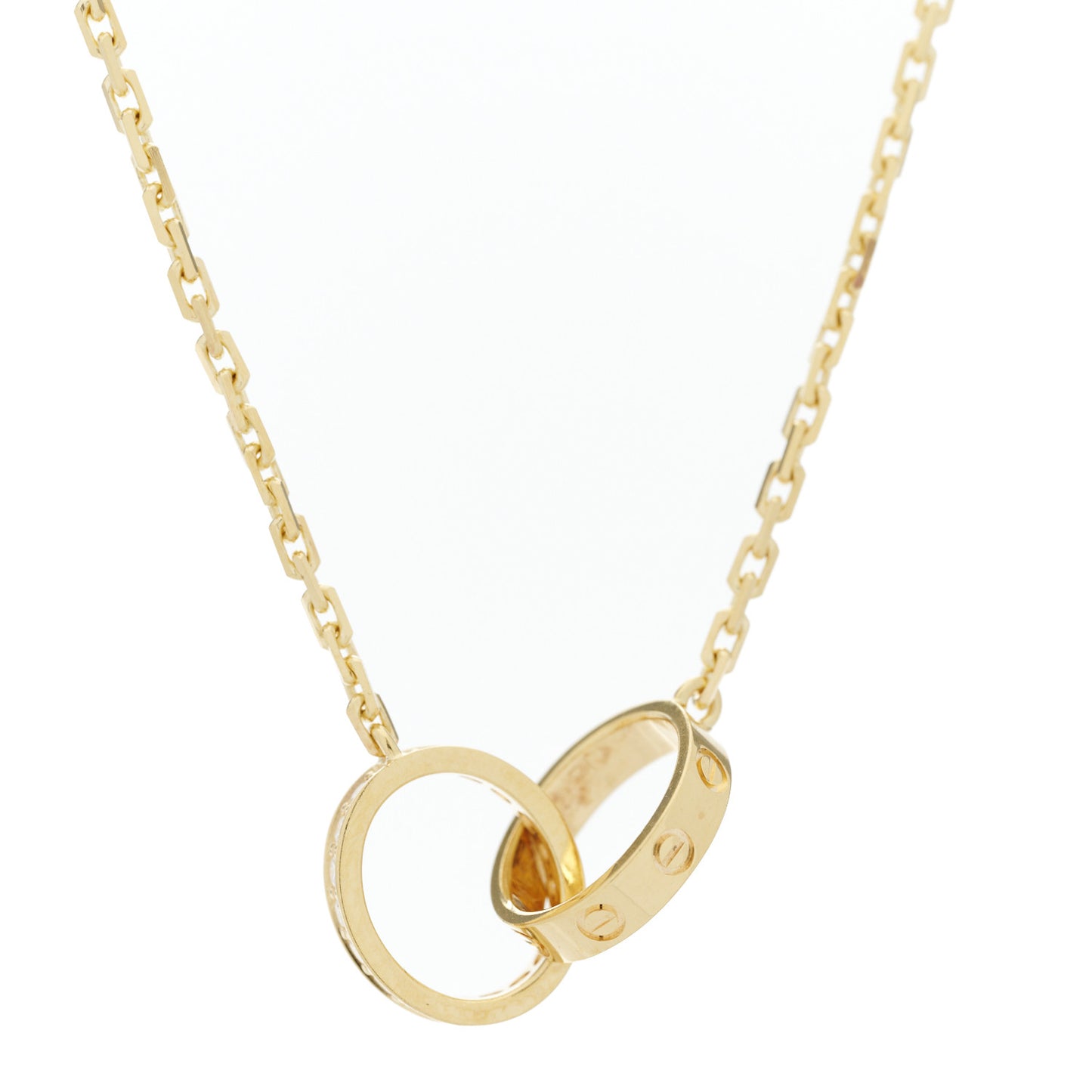 18K Yellow Gold Diamond Interlocking LOVE Necklace