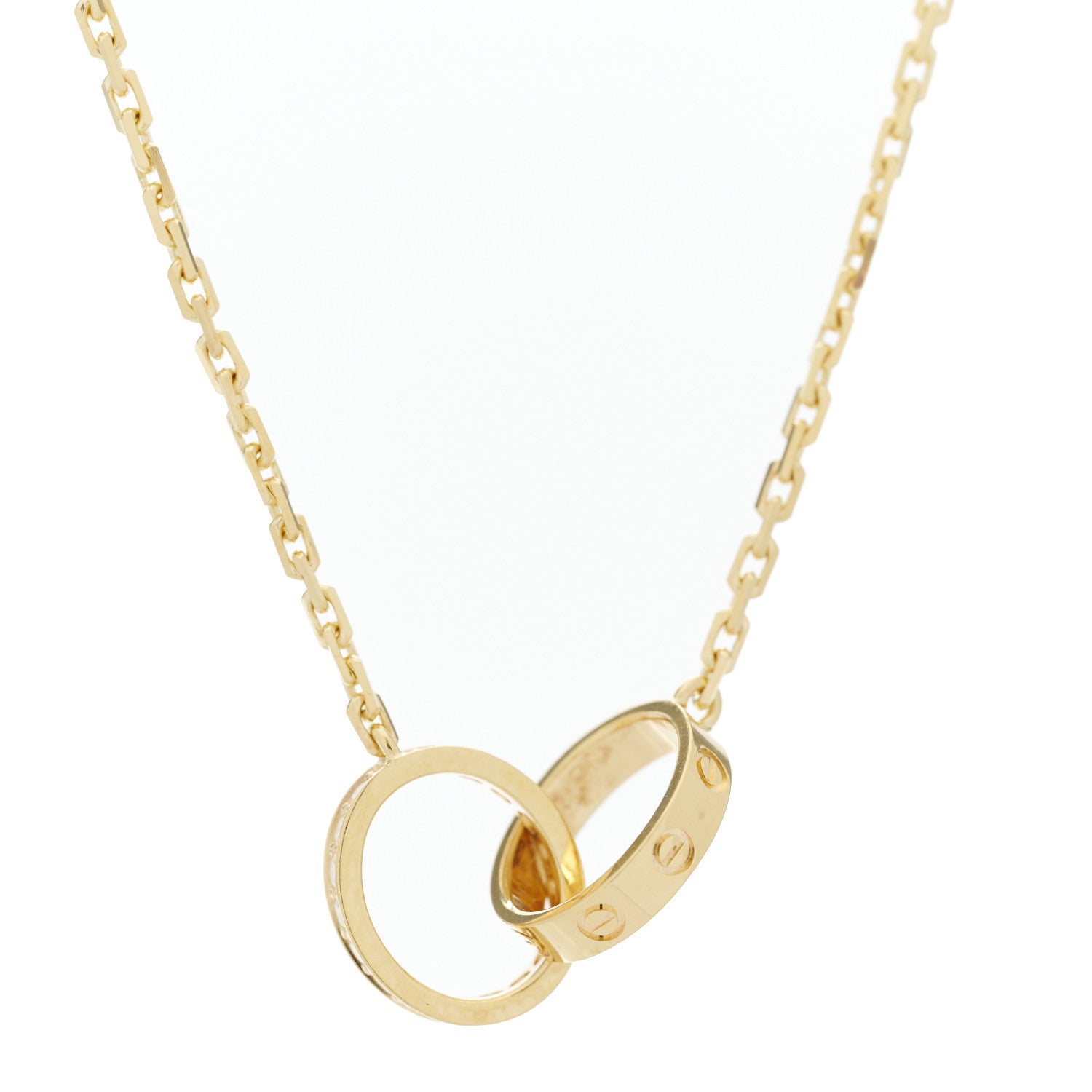 Cartier 18K Yellow Gold Diamond Interlocking LOVE Necklace 5 of 8