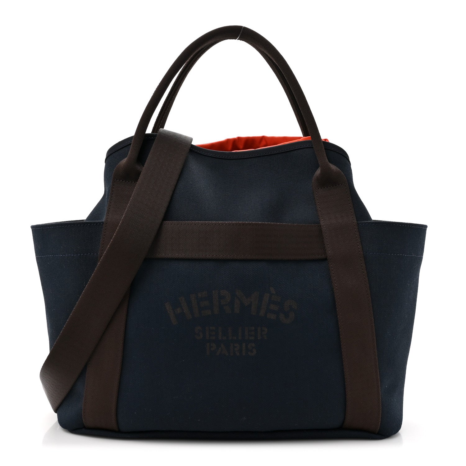 Hermes Toile Sac De Pansage Groom Bleu Navy Feu 1 of 16