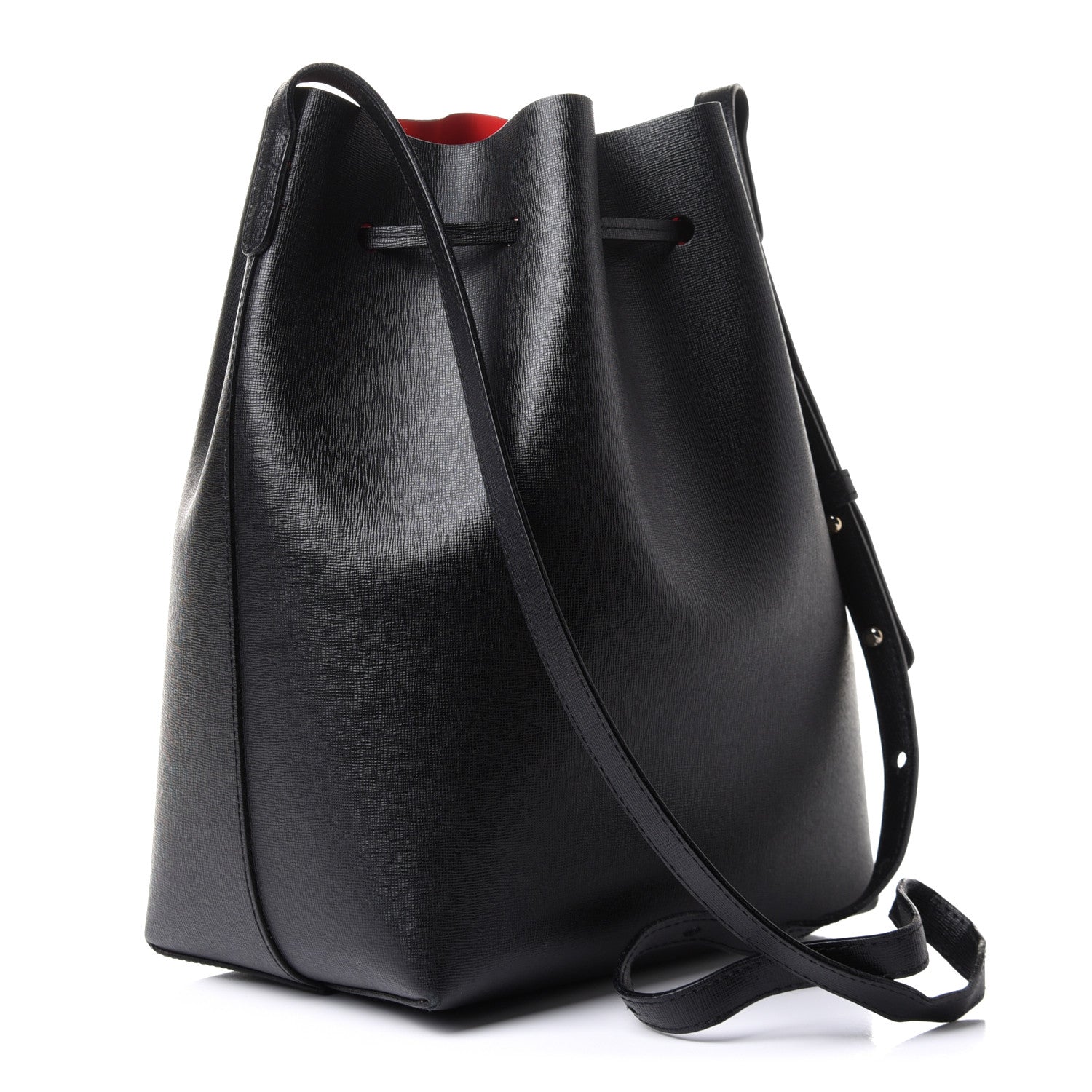 Mansur Gavriel Saffiano Bucket Bag Black Flamma 3 of 14